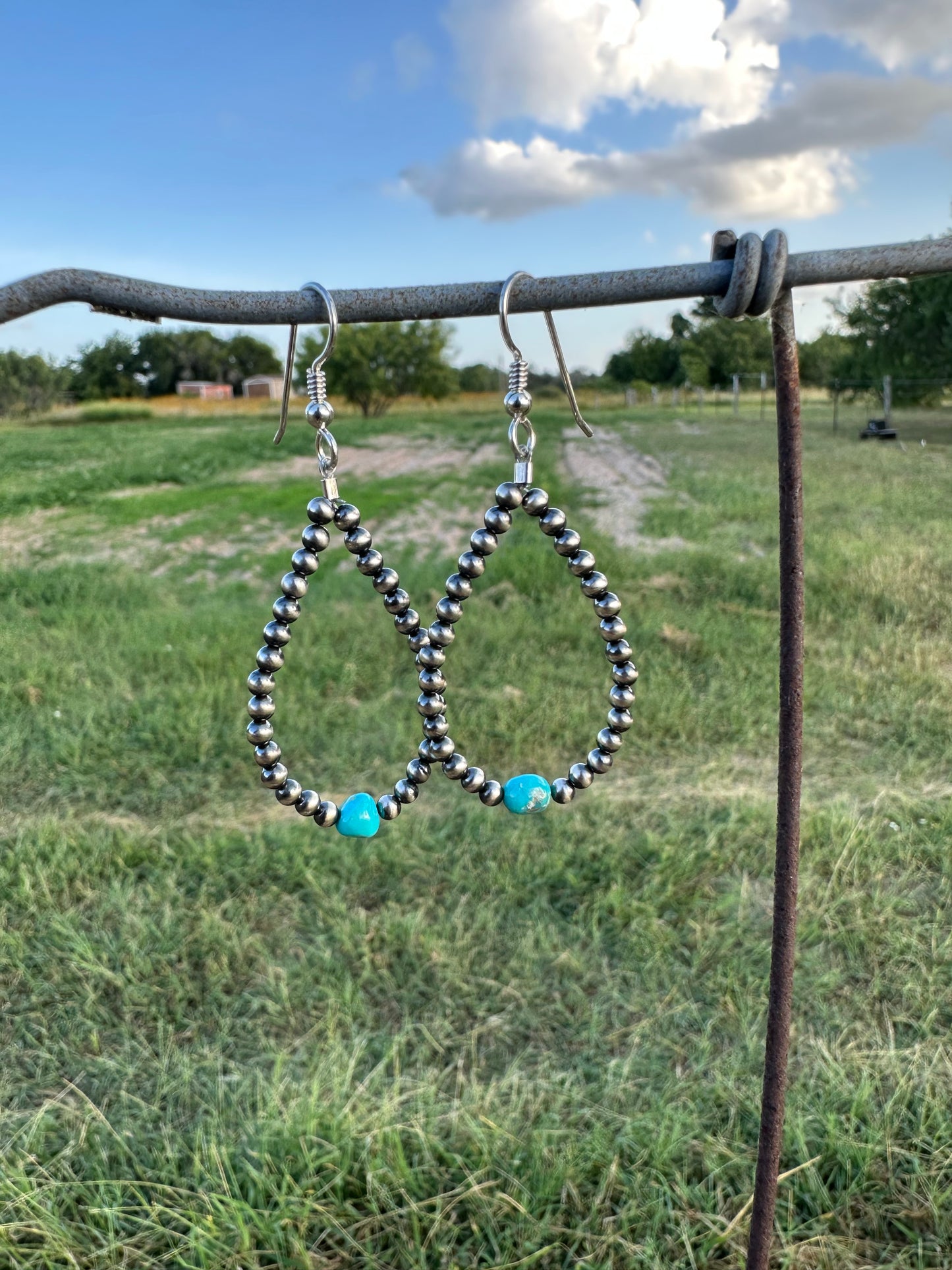 White water & Sterling silver earrings
