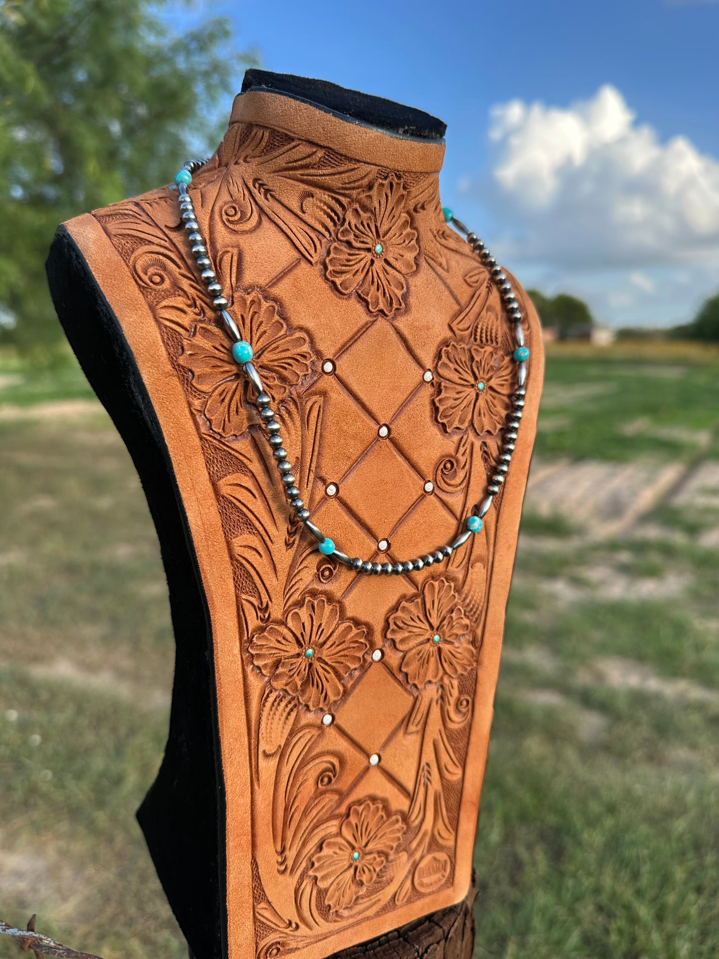 White water turquoise sterling silver beads