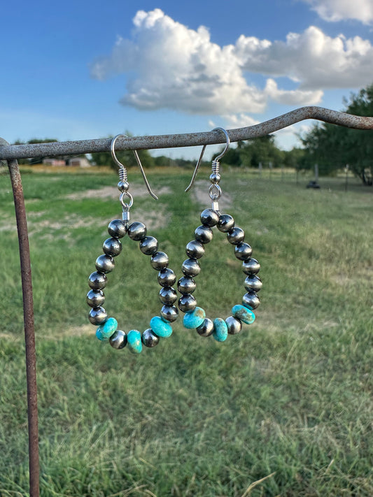 Kingman turquoise & sterling silver earrings