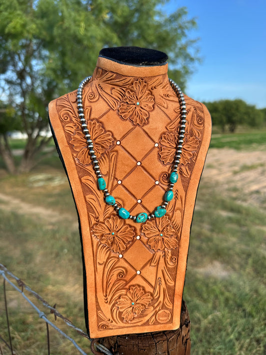 Hubei turquoise with sterling silver beads
