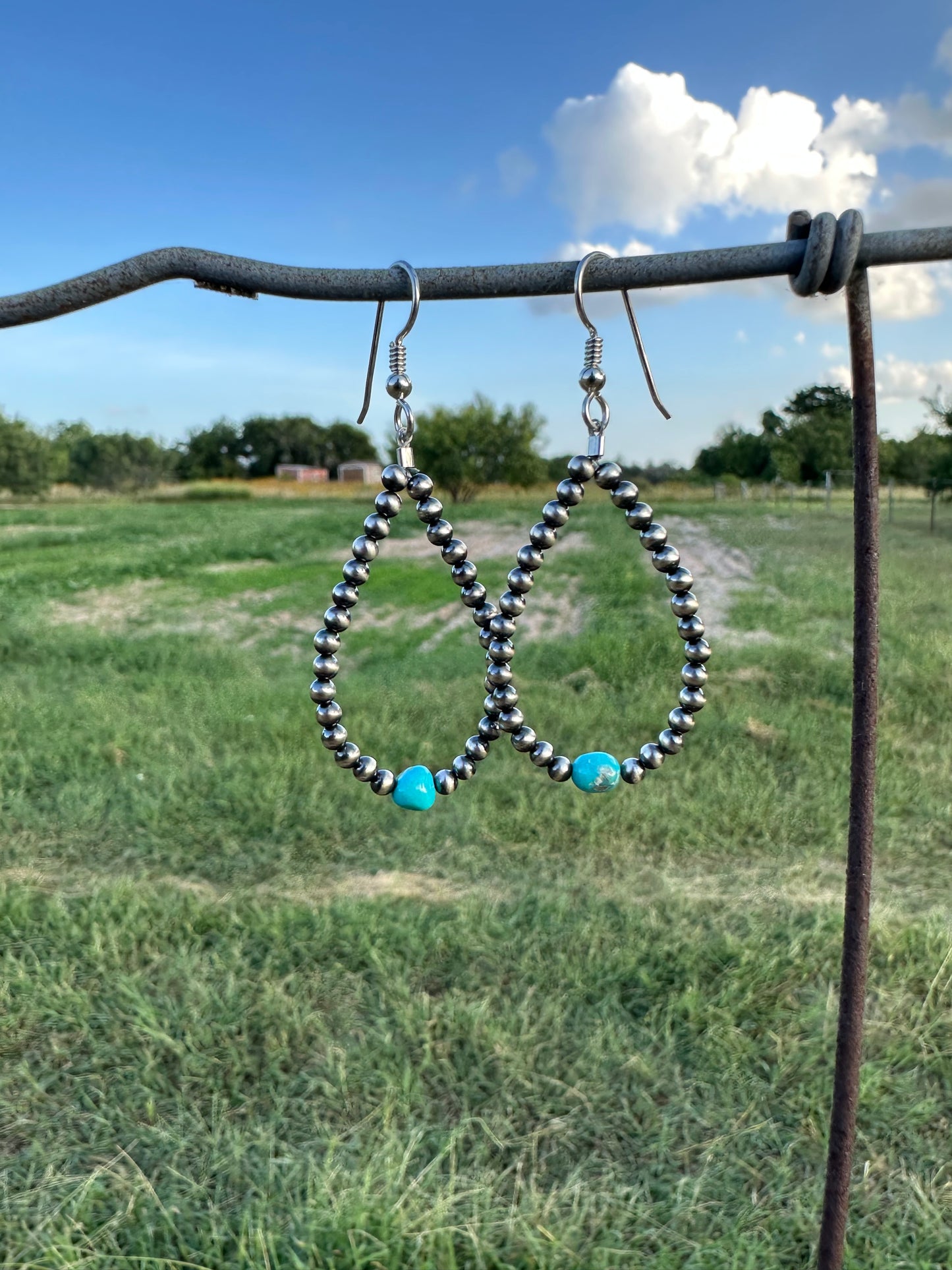 White water & Sterling silver earrings