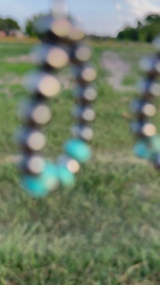 Kingman turquoise & sterling silver earrings